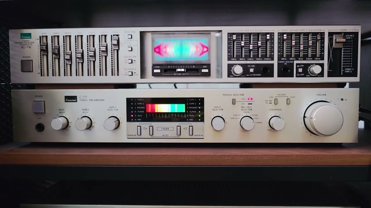 sansui B-77 C-77 RG-710 / Vintage HiFi System - YouTube