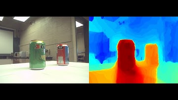 Depth estimation of two cans using visual-inertial sensors