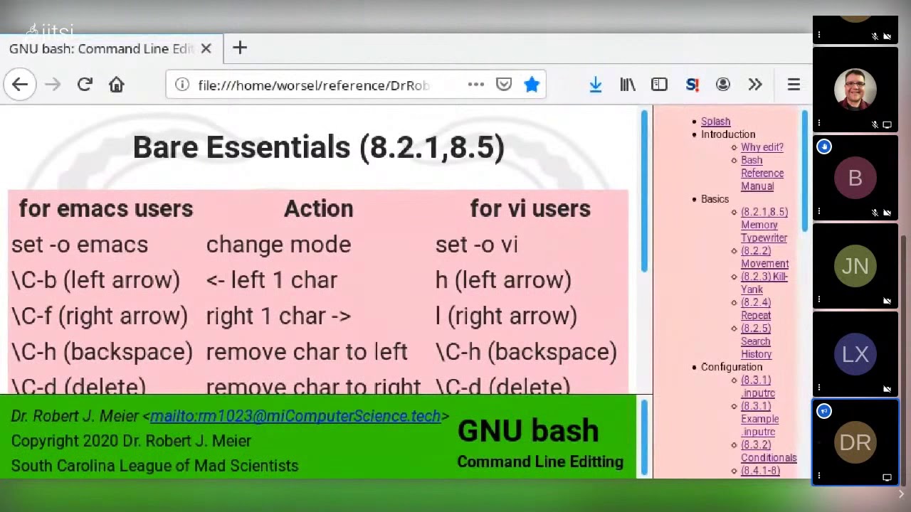 Bash command line editing youtube