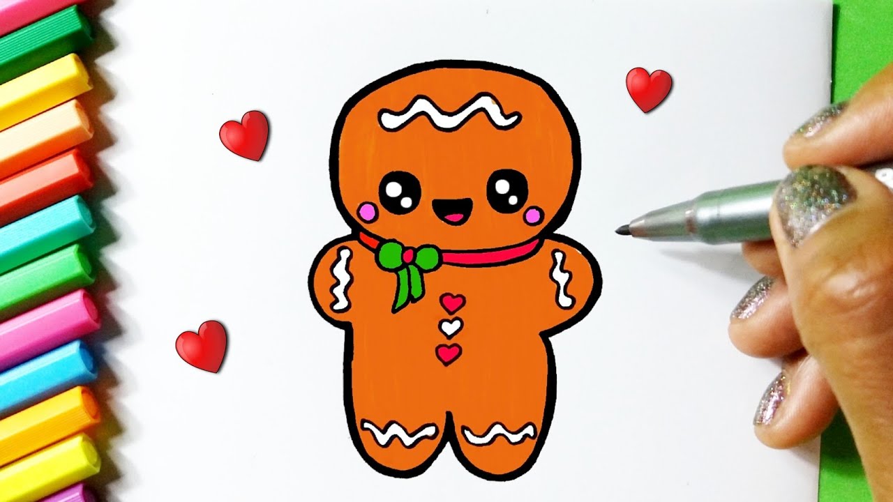 Como desenhar Presente de Natal fofo Kawaii ❤ Desenhos de Natal - Desenhos  para Desenhar 