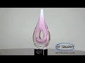 Pink Raindrop Art Glass Award AGS28 with Free Personalization