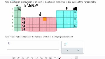 ALEKS: Writing the electron configuration of an atom using the Periodic Table