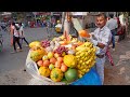 Apple, Banana, Dragon, Papaya, Watermelon etc Cutting Fruit Ninja Skills | Indian Street Food