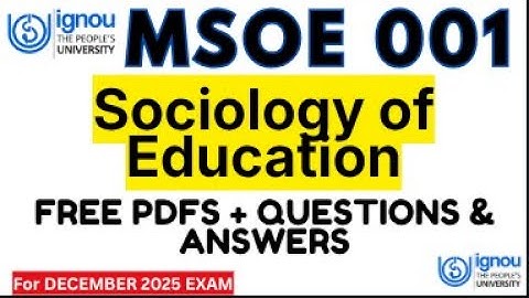 IGNOU MSOE 001 MOST IMPORTANT QUESTION AND ANSWERS FOR DEC 2025 EXAMS  IGNOU MSOE 001 Quick Revision