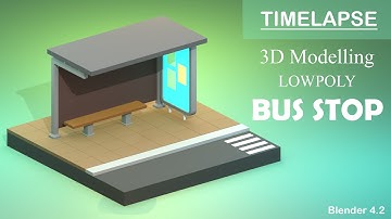 3D Modelling Bus Stop - Timelapse #blender3d #3d #3dmodeling #blenderindonesia #isometricview