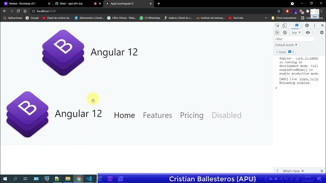 Bootstrap 5 + Angular 12 NavBar y offcanvas menú de navegación