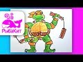 Как нарисовать Черепашку Ниндзя Микеланджело / How to draw a Turtle Ninja Michelangelo