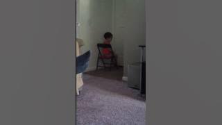 He's on time-out chair.