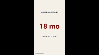 CARES Act mortgage forbearance - 18 months of zero penalty pause