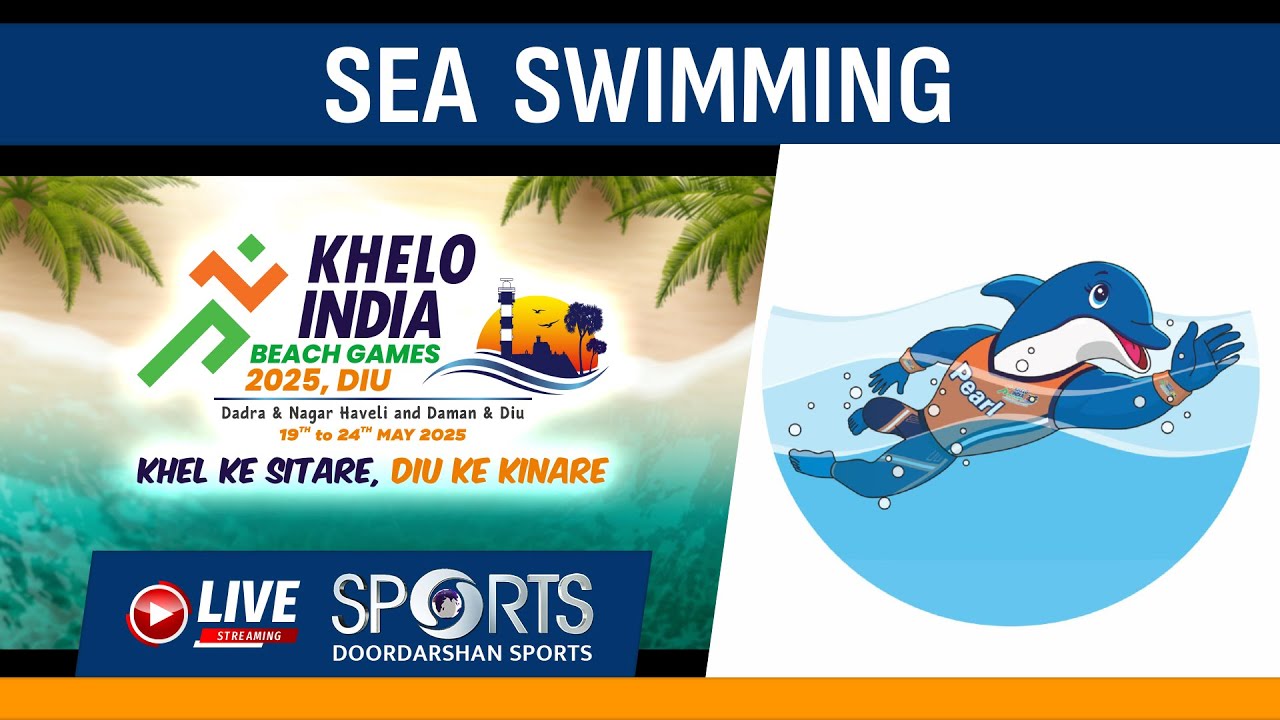 LIVE - Open Water Swimming - Khelo India Beach Games 2025, Diu | Doordarshan Sports