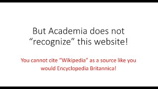 How (Not) To Use Wikipedia