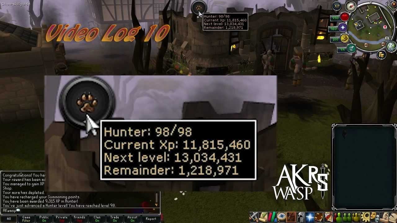98 Hunter, Dragon Bones, GE Profits, Guides: Video Log 10 - Runescape AKwaspRS