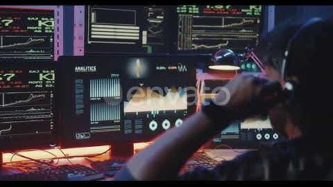 Hacker Using Computer with Multiple Monitors | Stock Footage - Envato elements