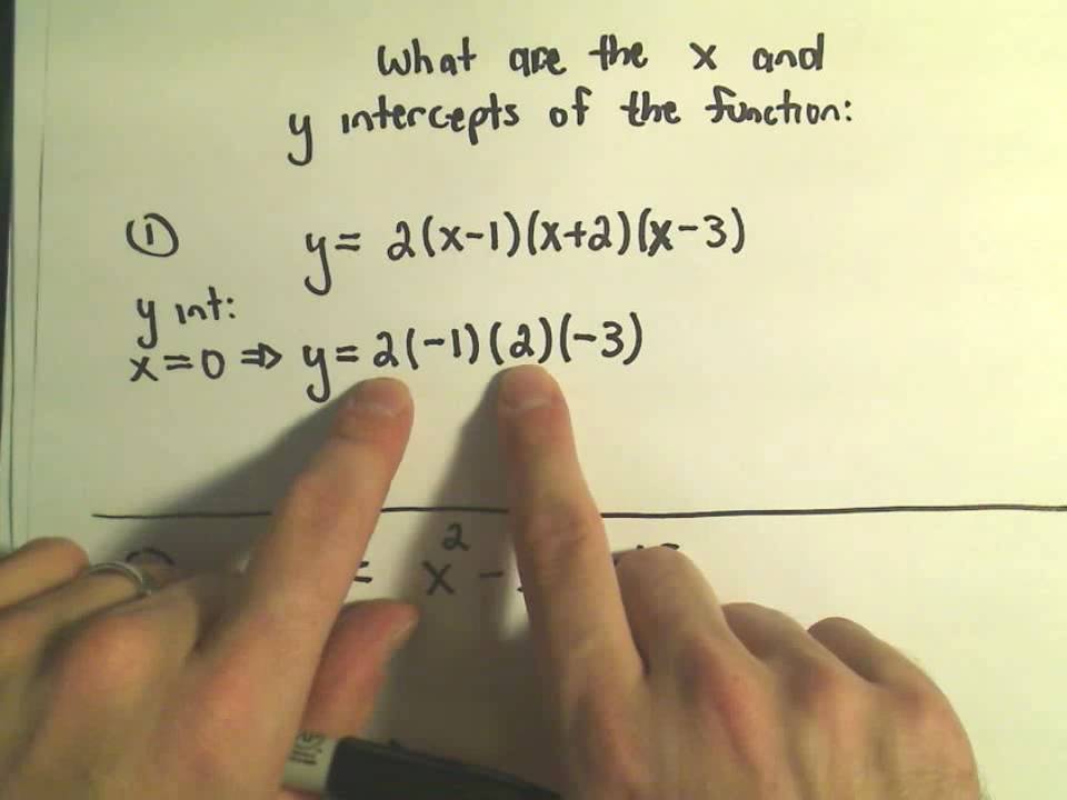 X Intercepts And Y Intercepts Of A Functions And Finding Them Example 1 Youtube