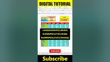 3D xlookup + sum  using Excel XLOOKUP Function @digitaltutorial425 #shorts #exceltips