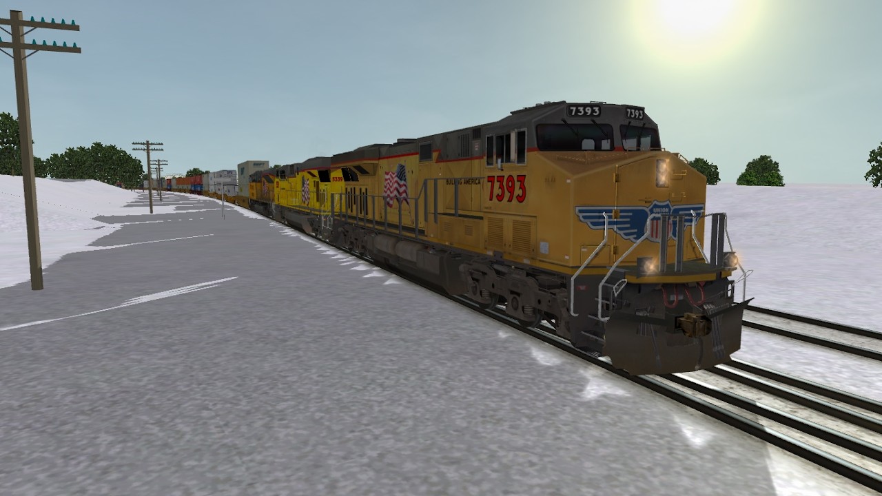 ORTS: High Speed UP C45ACCTE #7393 WB ZG2OAB-01 At Clinton, IA