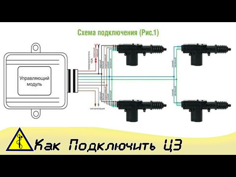 Как Подключить цз Своими Руками.  Схема подключения центрального замка.