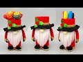 DIY Christmas Gnome made of felt and toilet paper rolls! Gnom din rola de carton si fetru!