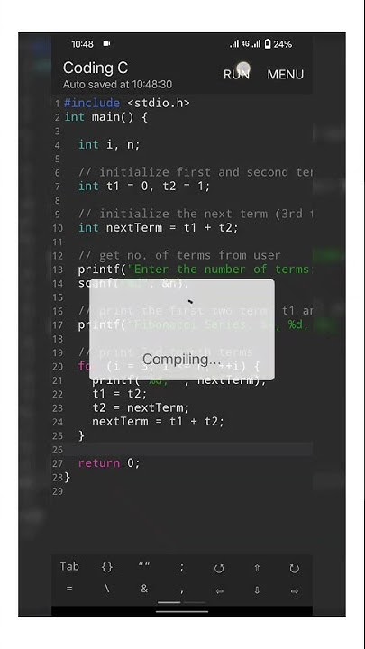 C Program to Display Fibonacci Sequence #coding #programming - YouTube