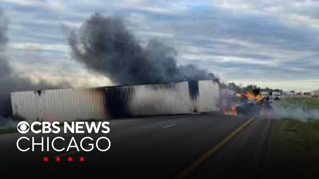Driver hurt after truck overturns, catches fire in Howell, Indiana ...