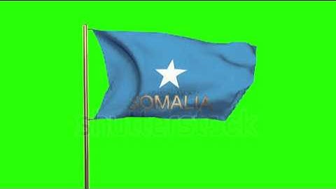 Somalia flag with title waving in the wind. Looping sun rises style. Animation loop Stock video by