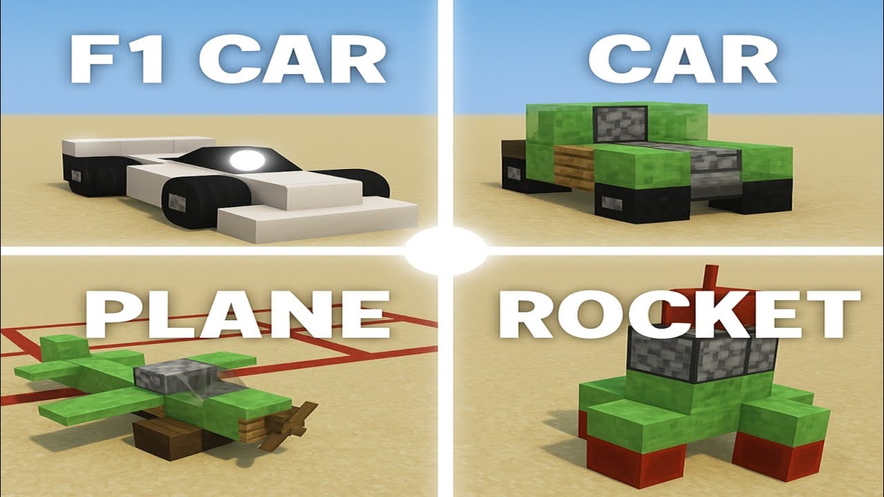 Aku Membuat 5 Kendaraan Redstone Bergerak di Minecraft Ternyata Berfungsi! (MCPE/Bedrock/Java)