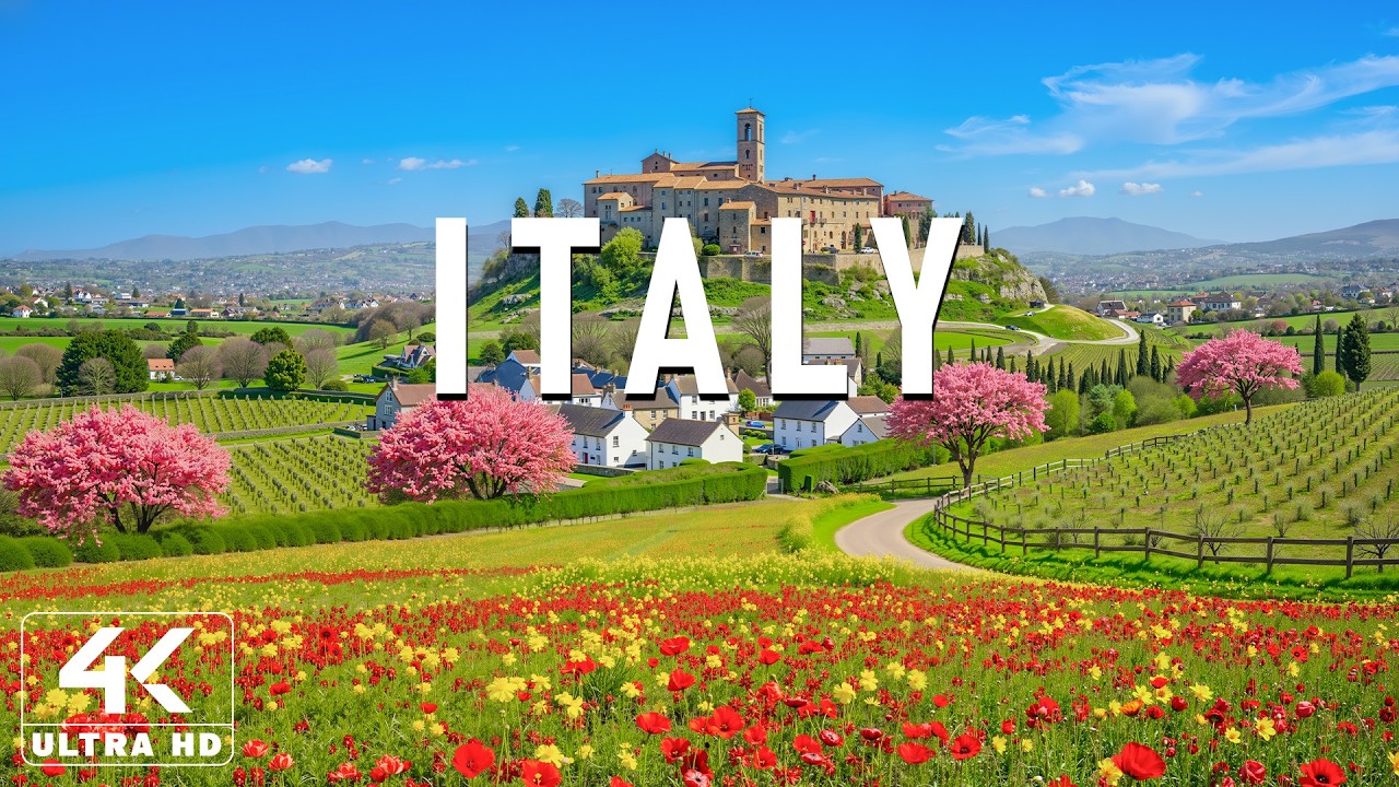 Spring in Italy 4K 🌸 Discover Rolling Green Hills, Cypress Avenues & Peaceful Countryside