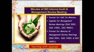 Minutes of ISO Internal Audit & Management Review Meeting