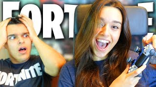 MI HERMANA GANA su PRIMERA PARTIDA en FORTNITE! - AlphaSniper97