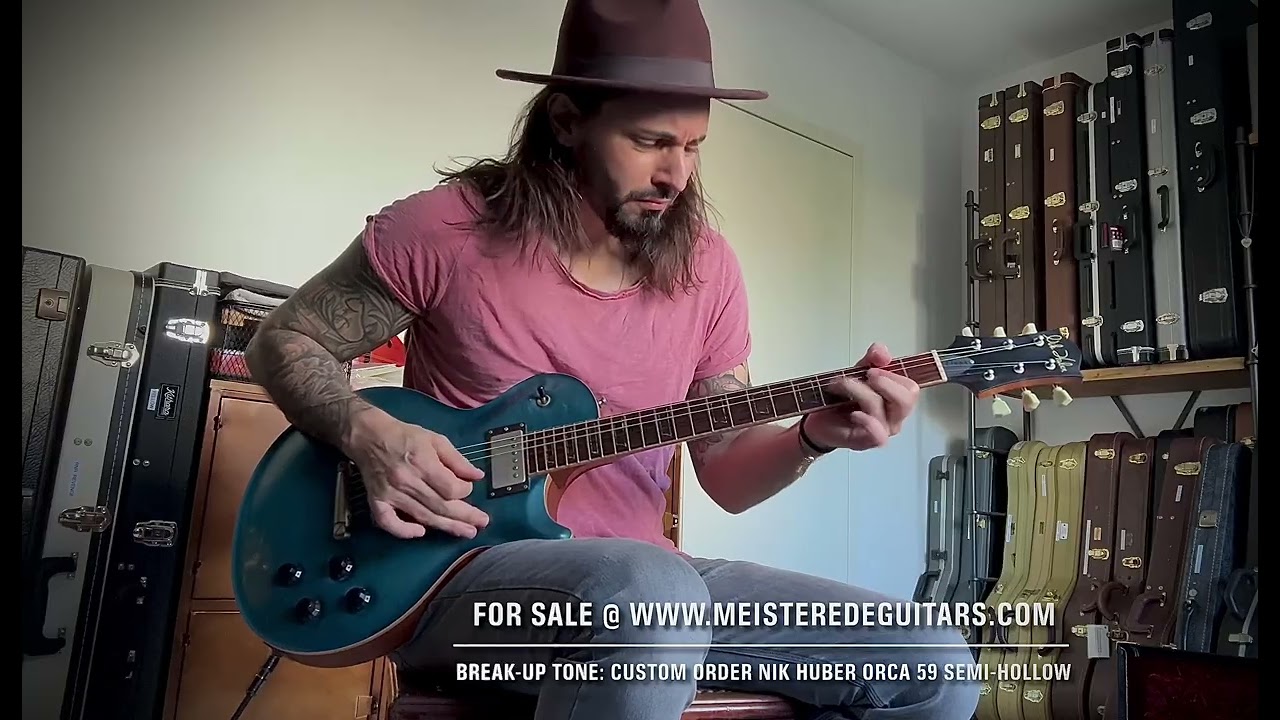 For sale @ www.MEISTEREDEGUITARS.com -break-up: Nik Huber Orca 1959 semi-hollow 1-off custom order 