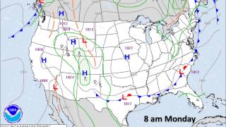 Surface Weather Map Animation Sunday Night 9/21/14 through Tuesday 9/23/14