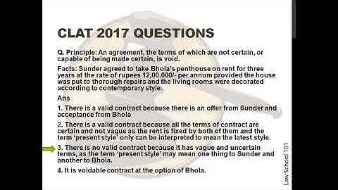 CLAT Preparation - Legal Aptitude (Law of Contracts I)