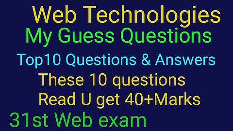 Web Technologies degree 6th semester important questions and answers