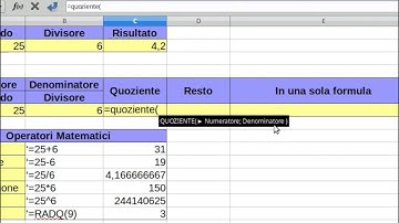 Concatenatori, Divisione, Resto, Quoziente, Potenza, Radice (LibreOffice Calc)