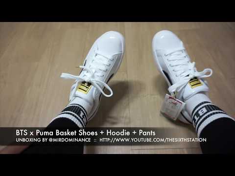 puma bts basket patent sneakers