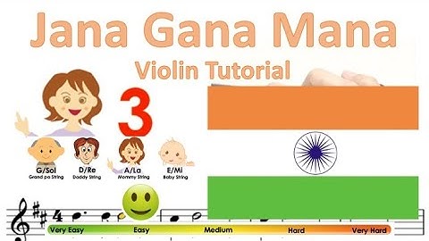 Indian National Anthem, Jana Gana Mana sheet music and easy Violin Tutorial
