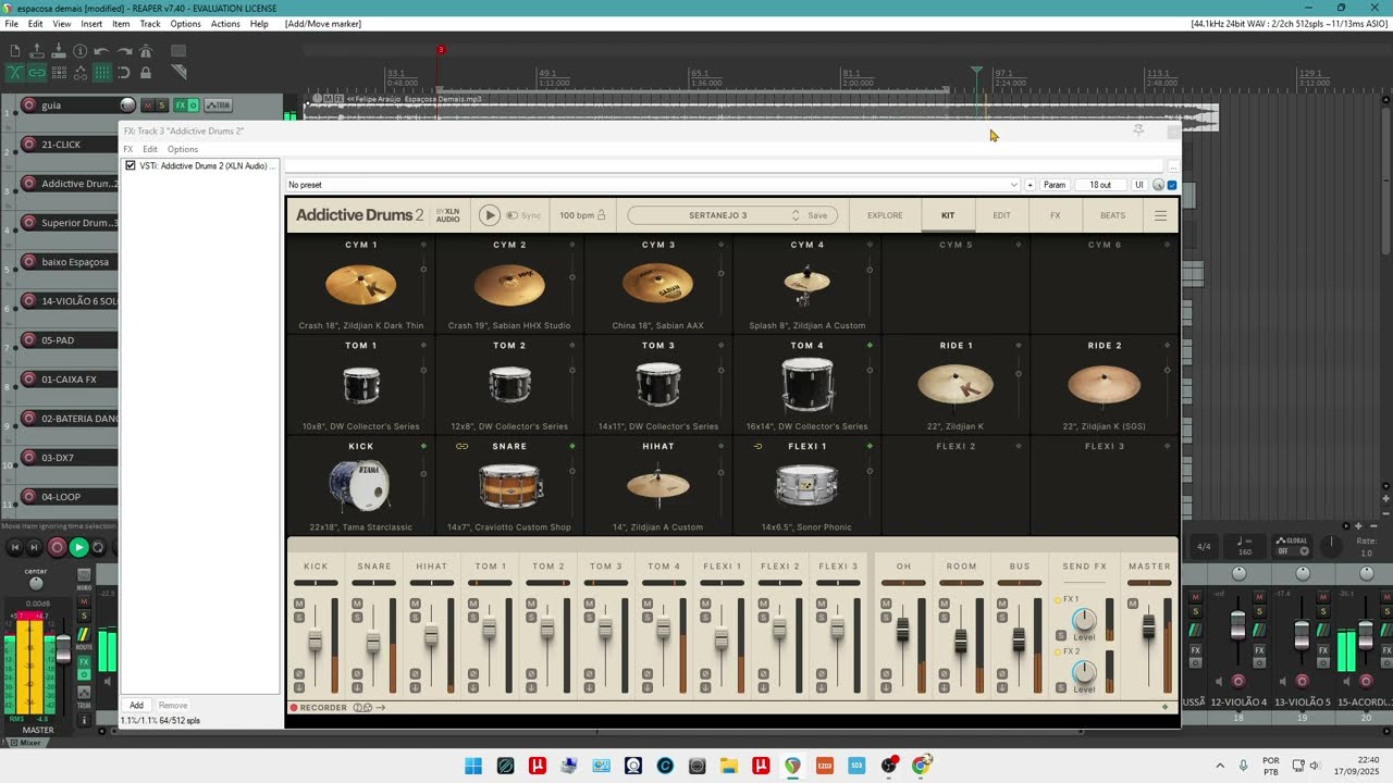 ADDICTIVE DRUMS 2 PRESET PERFEITO DE SERTANEJO - YouTube