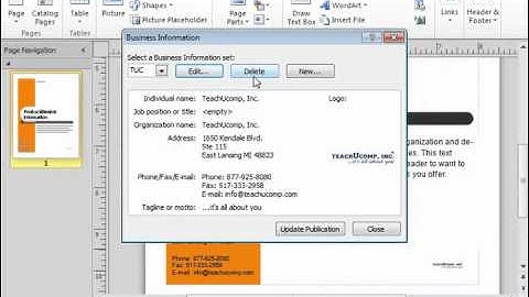 Publisher 2010 Tutorial Using Business Information Microsoft Training Lesson 2.2
