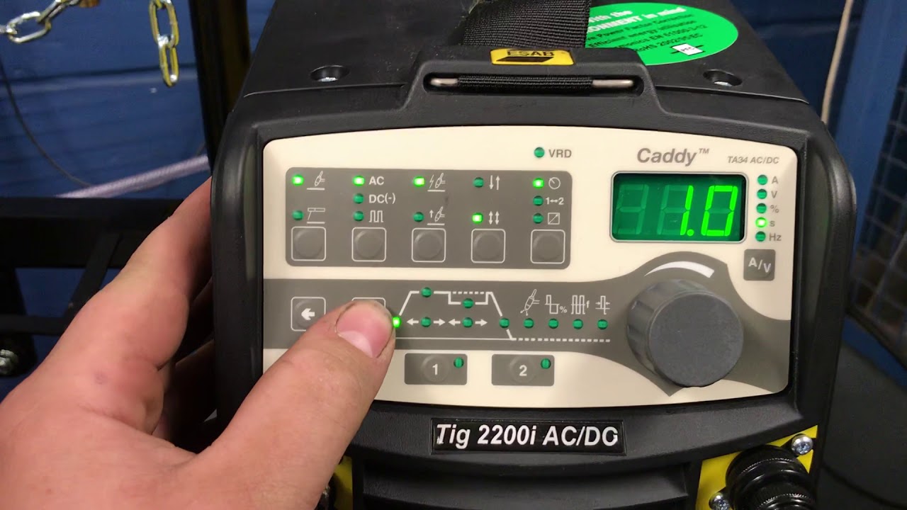 ESAB 2200iw TA34 AC/DC TIG Welder - YouTube