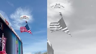 Video shows skydiver crash into scoreboard before Virginia Tech spring game: 'Dude!'
