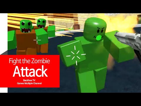 Roblox Zombie Attack Fight The Boss And Kill Rare Zombies I Backhoe Tv Youtube - roblox zombie attack mod