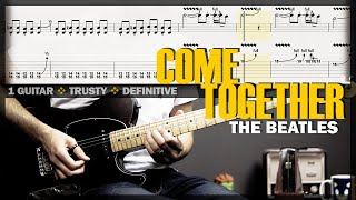 Come Together | Guitar Cover Tab | Guitar Solo Lesson | Backing Track with Vocals 🎸 THE BEATLES