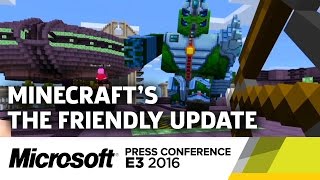 Minecraft The Friendly Update & VR Stage Demo - E3 2016 Microsoft Press Conference