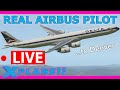 Real Airbus Pilot Flies the A340-600 Live! Houston to Denver