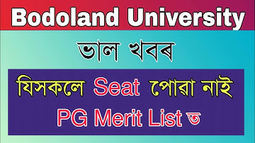 GOOD NEWS || Bodoland University PG Second Merit List Published