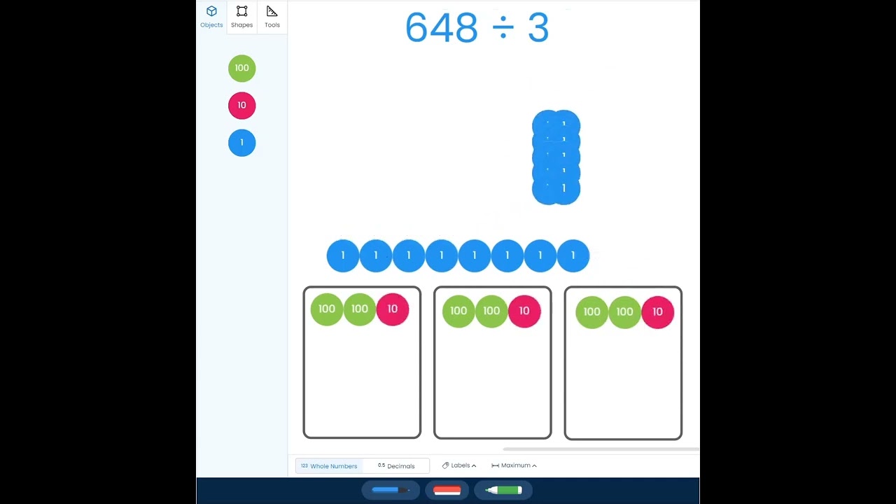 Conceptual Understanding of Division with Place Value Disks | Brainingcamp