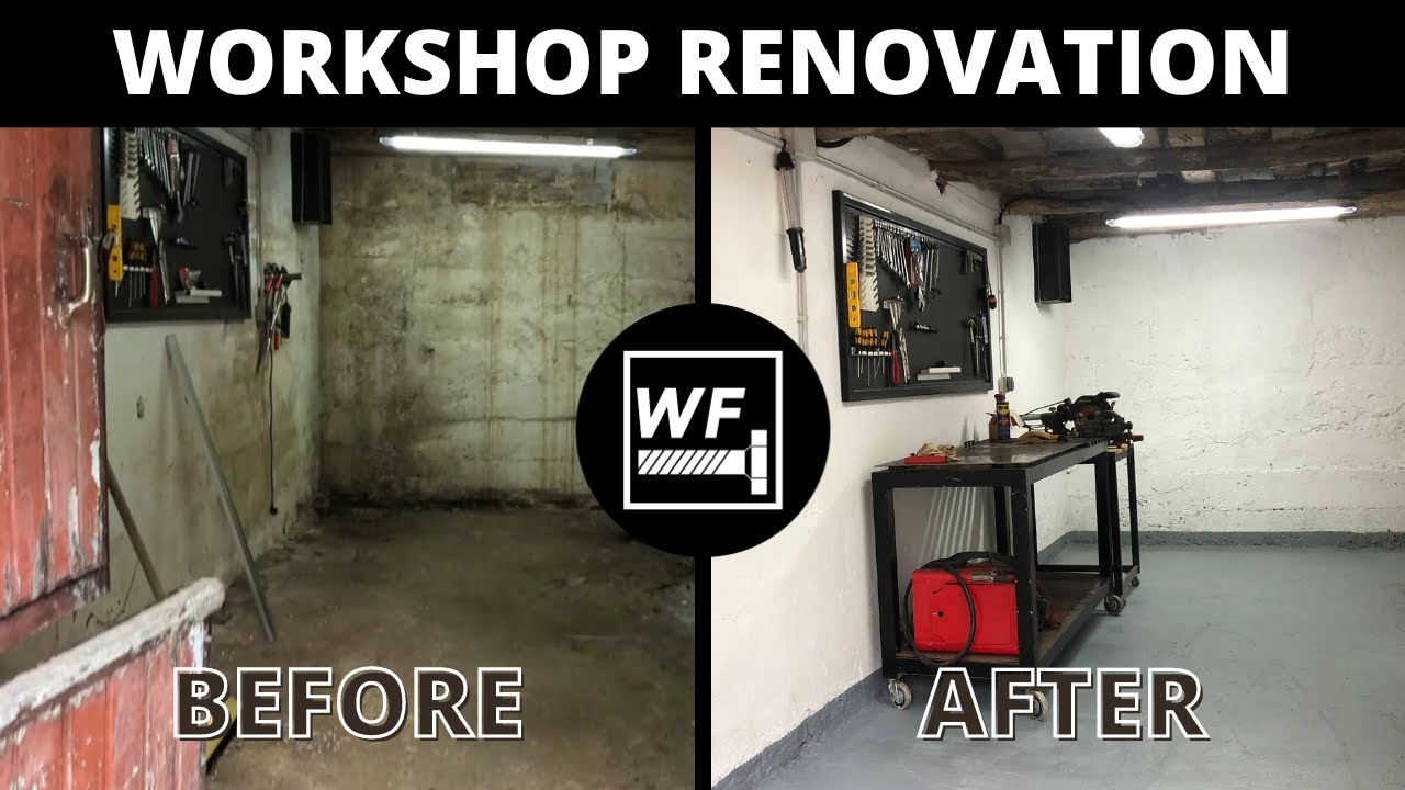 Workshop renovation in 6 minutes timelapse - floor and walls - YouTube