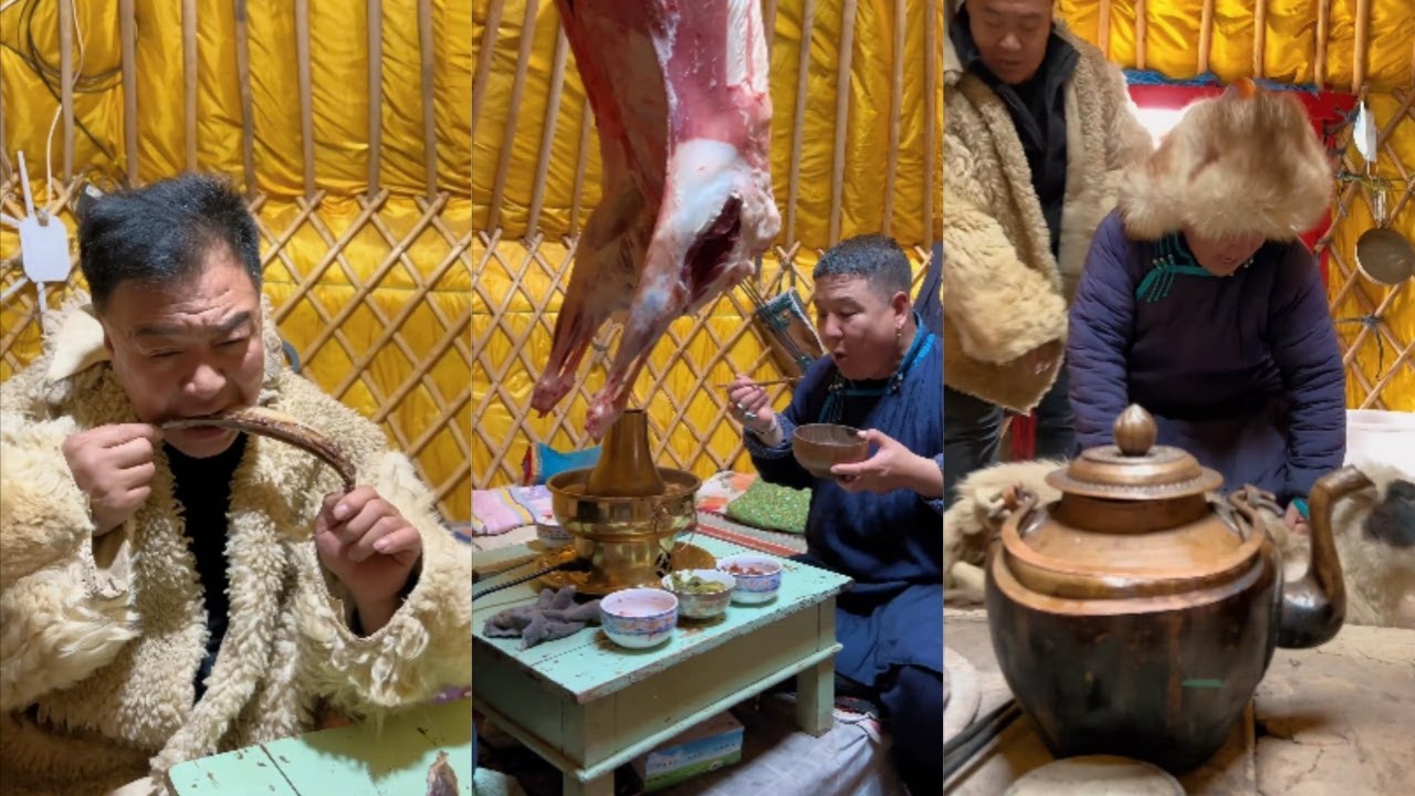Традиционные монголы, живущие в юртах! Коллекция 8 #еда #кулинария #монголия