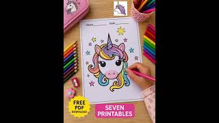 Full Free Unicorn coloring pages for kids #readingforkids #homeschoolingfun #learnenglishphonics Update
