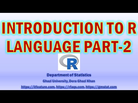 Introduction to R Language RGui Part 2